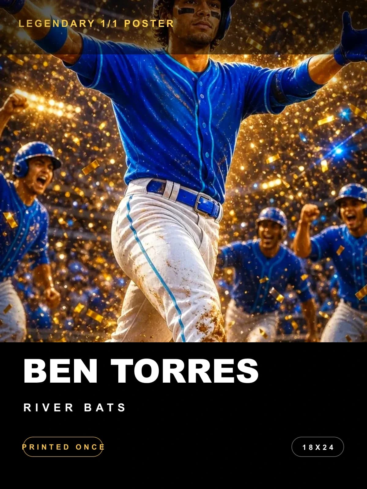 Personalized 18 by 24 inch trading card poster example